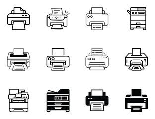 Printer icon, digital printer, photocopy machine.