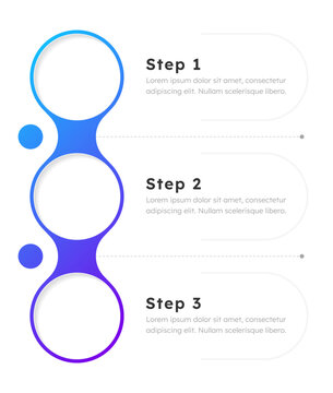 Startup infographic template. Business organization, corporate. Data visualization with 3 steps. Empty process vector design. Editable blank options info graphics. Lexend font used