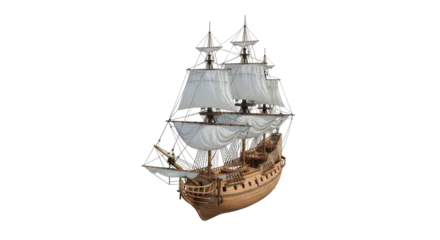 Fotobehang Schip Isolated Pirate Ship  © Natalia