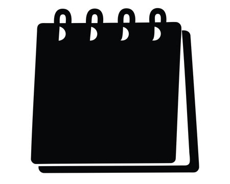 Black desk calendar icon showing appointment scheduling or personal organization utility