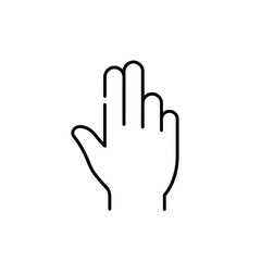 Obraz premium Minimalist Line Art Icon of a Hand with Two Fingers Raised.