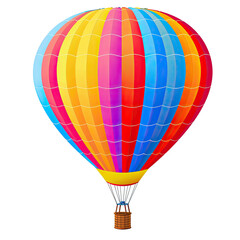Naklejka premium and keyword list based on the image, following your specifications.. Colorful Hot Air Balloon Flying Against a Dark Sky