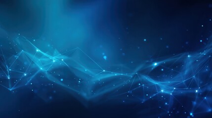 Abstract futuristic digital network with glowing lines connecting points in blue tones.
