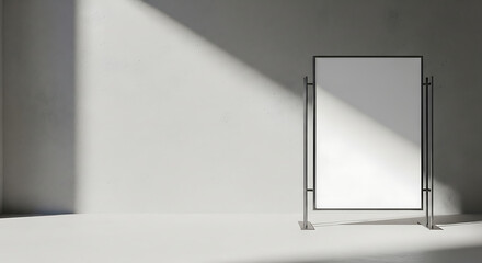 A blank white portrait-oriented outdoor sign mockup