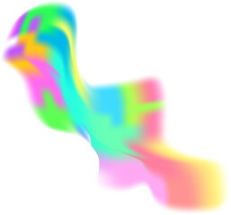 Illustration of abstract colorful fluid shape isolated on transparent background