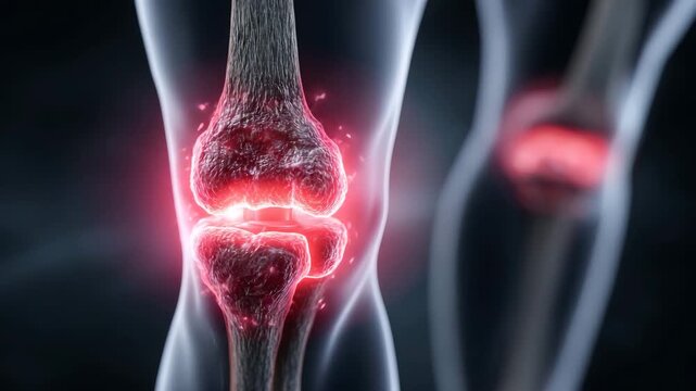 Arthritis Pain in Human Knee Joint Illustration
