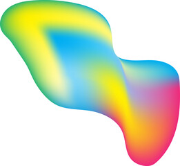 Illustration of abstract colorful fluid shape isolated on transparent background
