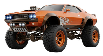 Isolated Orange Monster Truck © Natalia
