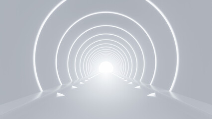 Obraz premium Abstract Futuristic empty floor and room Sci-Fi Corridor With light for showcase,room,interior,display products.Modern Future cement floor and wall background technology interior concept.3d render