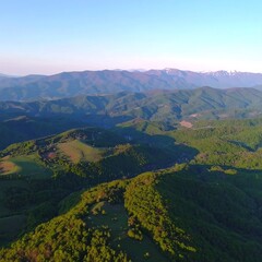 Naklejka premium High-angle view of mountain range