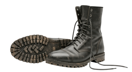Isolated Pair of Military Boots