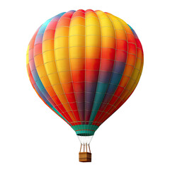 Naklejka premium Colorful hot air balloon soaring against a black backdrop