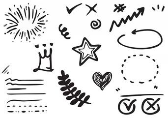 Set of Hand drawn design elem...