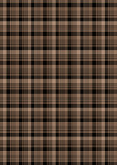 Seamless plaid fabric pattern featuring a brown and pink checkered texture, ideal for a vintage-style tablecloth or textile design