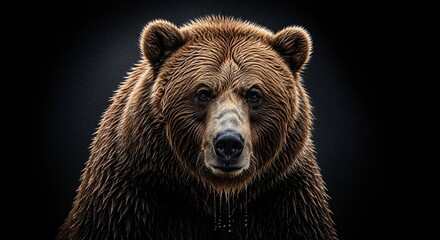 Fototapeta premium Majestic-Kodiak-Bear-Emerging-Cinematic-Portrait
