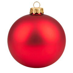 Red christmas ball Isolated on Transparent or White Background