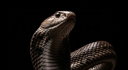 Fototapeta premium Deadly-Cobra-Head-Tilted-Cinematic-Portrait