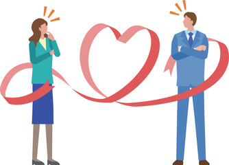 男女の出会いのイラスト