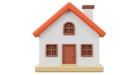 Charming Little Cottage with Orange Roof and Cozy Windows