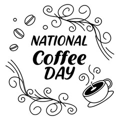 Fototapeta premium NATIONAL COFFEE DAY vector illustration
