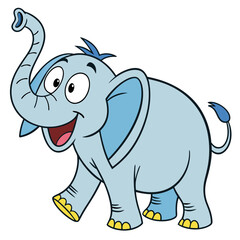 Obraz premium elephant cartoon illustration vector 