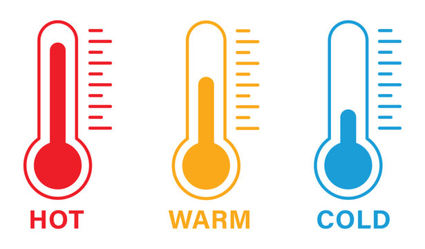 thermometer icon set. weather icon. temperature symbol. cold and hot icon. thermometer showing the temperature. weather sign. warm cold hot symbol. vector illustration and transparent PNG