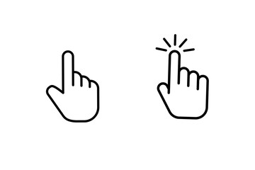 Set of hand cursor icons, 