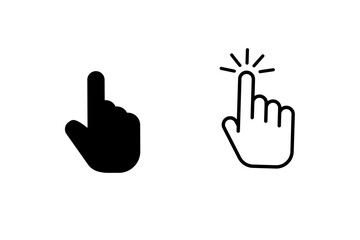 Set of hand cursor icon, vector hand sign