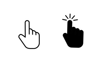 Set of hand cursor, vector hand sign