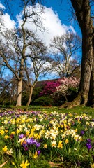 Obraz premium Spring blossoms in a park (1)