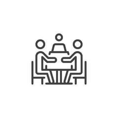 Family meal dining line icon