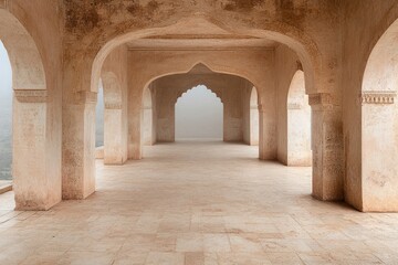Obraz premium Geometric decorative textures with classic Moorish arch motifs.