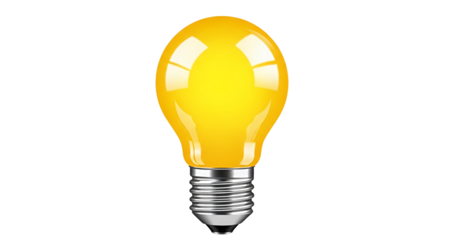 Bright Yellow Light Bulb Icon Idea Innovation Creativity Concept Business Success Inspiration Vector Illustration