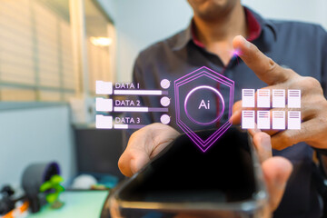 User Interface Ai programmer AR computing inspector screen Applications Control screen Virtual Reality Control new technology service programer programming ai chat bot innovation new technology..