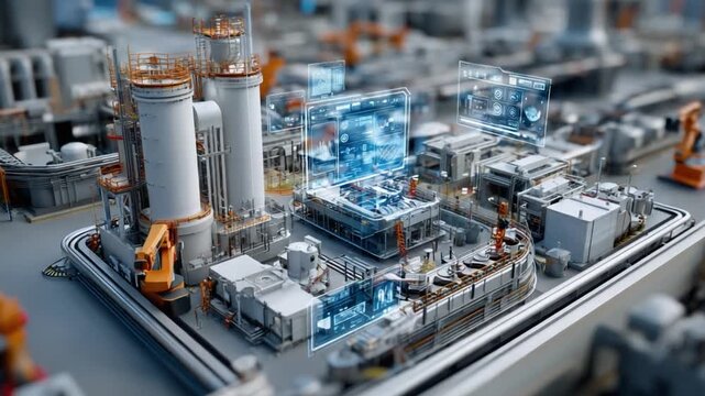 Industrial Automation: A futuristic glimpse into the heart of automation, where cutting-edge technology intertwines with the raw power of industry