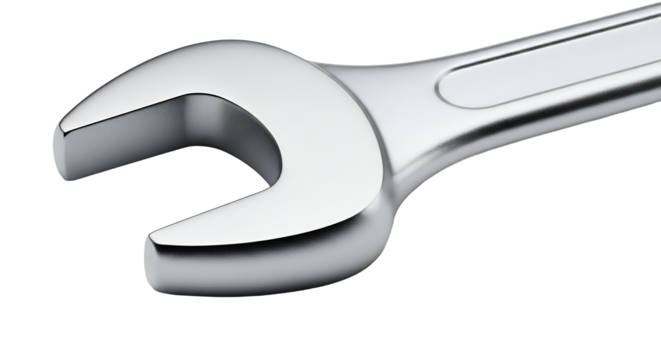 Chrome Adjustable Wrench Tool Isolated on White Background for Repair and Maintenance Concepts