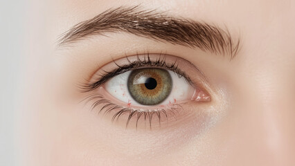 Obraz premium clean, realistic medical illustration of a human eye showing the three layers of tear film (lipid, aqueous, mucin), labeled and sectioned, white background, professional medical textbook style.