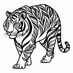 Fototapeta premium tiger on white background