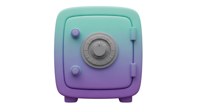 Colorful Safe with Combination Lock Security Concept Digital Illustration for Business and Finance