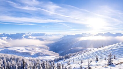 winter landscape in the mountains