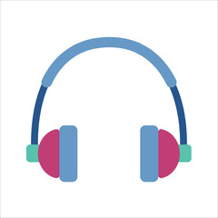 Retro colorful headphones illustration material