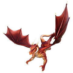 Fototapeta premium 3D Rendering Fairy Tale Dragon on White