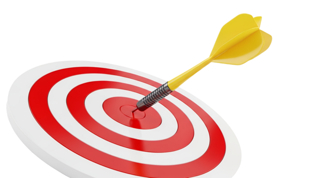 Dartboard with Dart Bullseye Success Goal Achievement Target Business Strategy Planning Concept