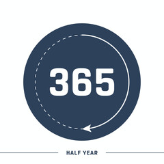 Hand-drawn icon of a Half Year with a table on a white background