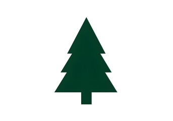 Fototapeta premium Dark Green Pine Tree Silhouette Icon on White Background - Nature, Forest, Ecology
