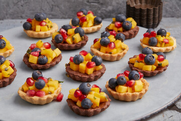 Fruit salad tartelettes
