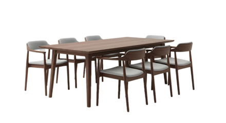 wooden table and chairs