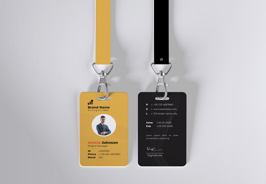 Professional Clean Modern Employee Office ID Card Template