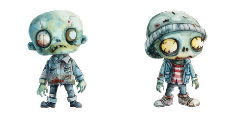 zombie watercolor vector illustration
