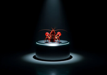 Illuminated crayfish sculpture